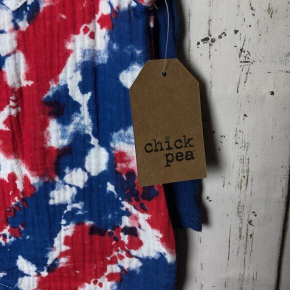 Chick Pea Two Piece Summer Style Sleeveless Blue and Tie Dye Romper Set Sz 3-6 M - Picture 16 of 16